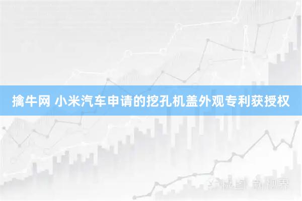 擒牛网 小米汽车申请的挖孔机盖外观专利获授权
